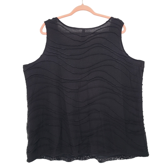 3X - Penningtons | Sequin Wave Detail Sleeveless Blouse - Picture 4 of 7